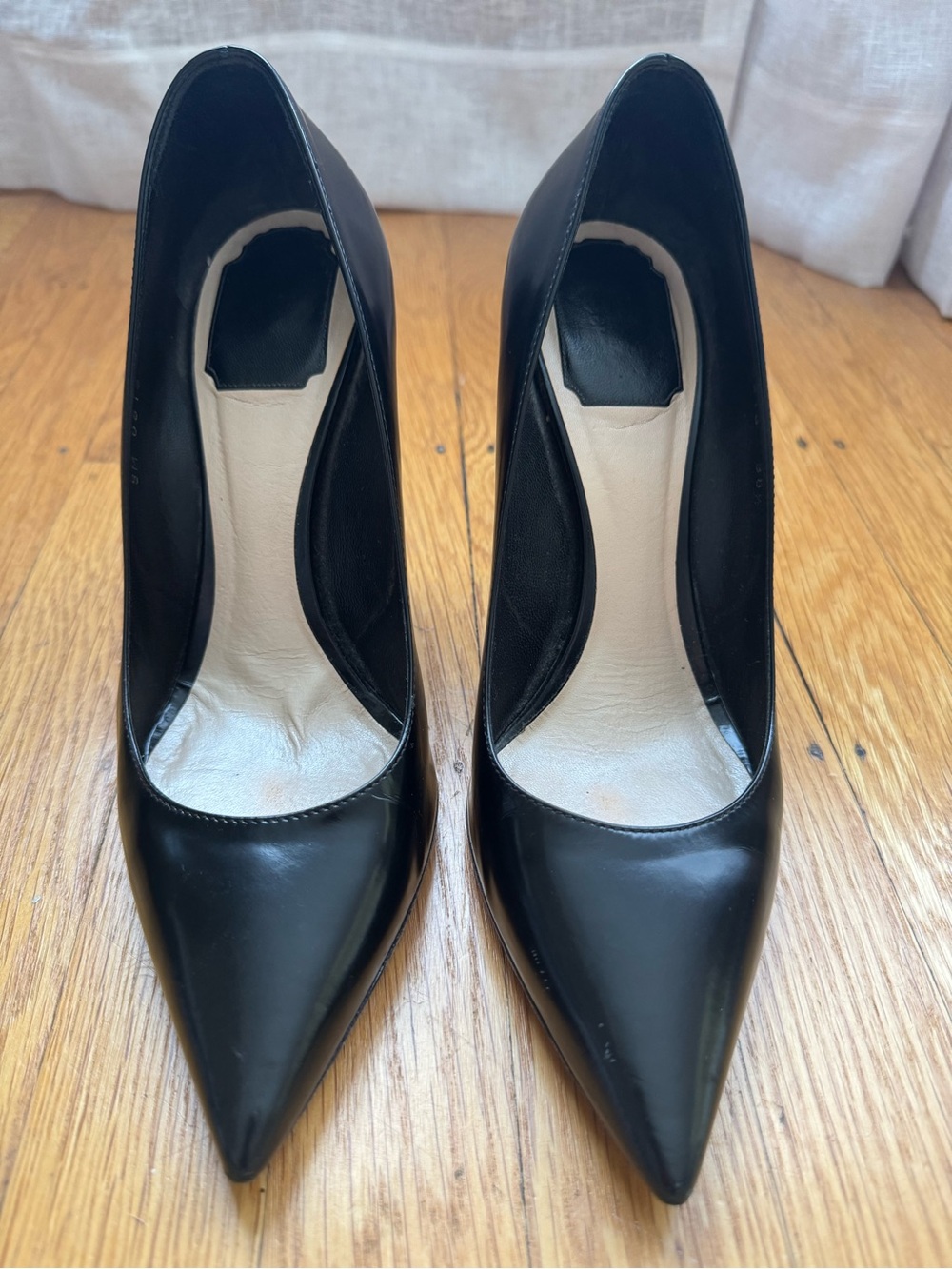 Christian Dior Black Leather Pointed Toe Pumps EU Size 38.5